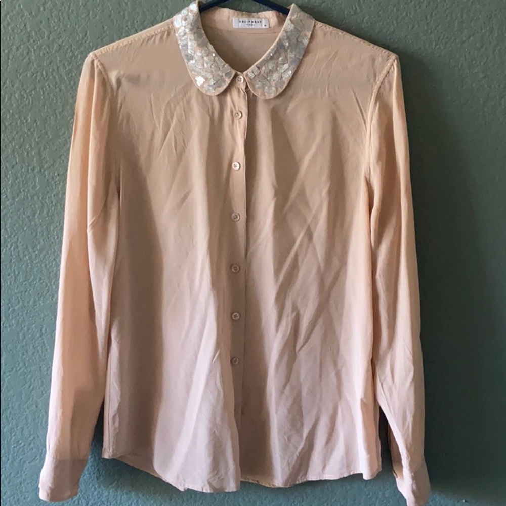 Embellished collared shirt